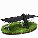 Kronenburg Feldbett XL, Campingbett 190 x 64 x 42 cm in Schwarz Feldbett 190 X 64 X 42 Cm