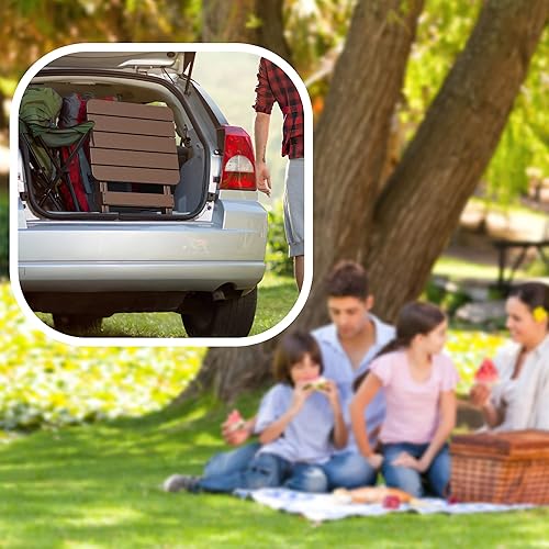 Miniatura 7 de TORVA Adirondack - Mesa auxiliar plegable para exteriores, mesa auxiliar de patio para jardín junto a la piscina, mesa de centro resistente a la