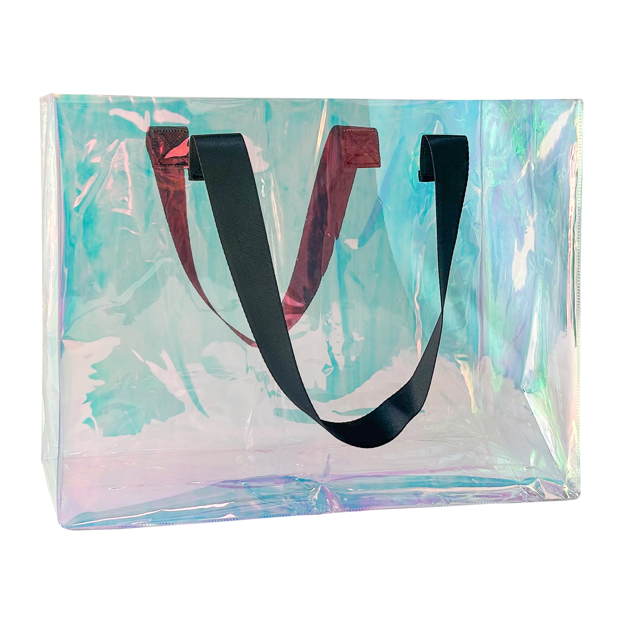 TotePrint Transparente PVC Strandtasche, 45x34x15cm, Wasserd