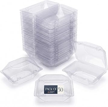 Royal Imports 50 Pack Clear Plastic Flower Box for Corsage, Boutonniere, Rose, Orchid Prom Wedding Craft Container 6x5x4