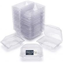 Royal Imports 50 Pack Clear Plastic Flower Box for Corsage, Boutonniere, Rose, Orchid Prom Wedding Craft Container 6x5x4