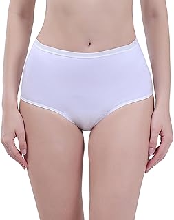 AIRCUTE Washable Absorbent Urine Incontinence Underwear for Women, High Waist Panties for Bladder Leakage Protection 60ML (White, Large)