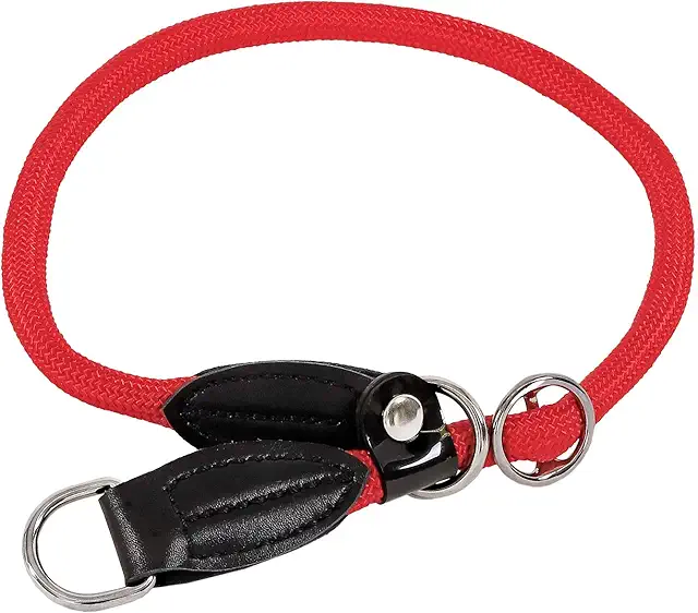 Collier étrangleur pour chien en nylon résistant, 65 cm rouge, ajustement continu