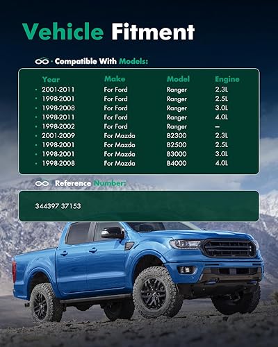 Miniatura 4 de SCITOO - Amortiguador delantero para Ford se adapta a 1998-2011 para Ford Ranger, 2001-2009 para Mazda B2300, 1998-2001 para Mazda B2500, 1998-01