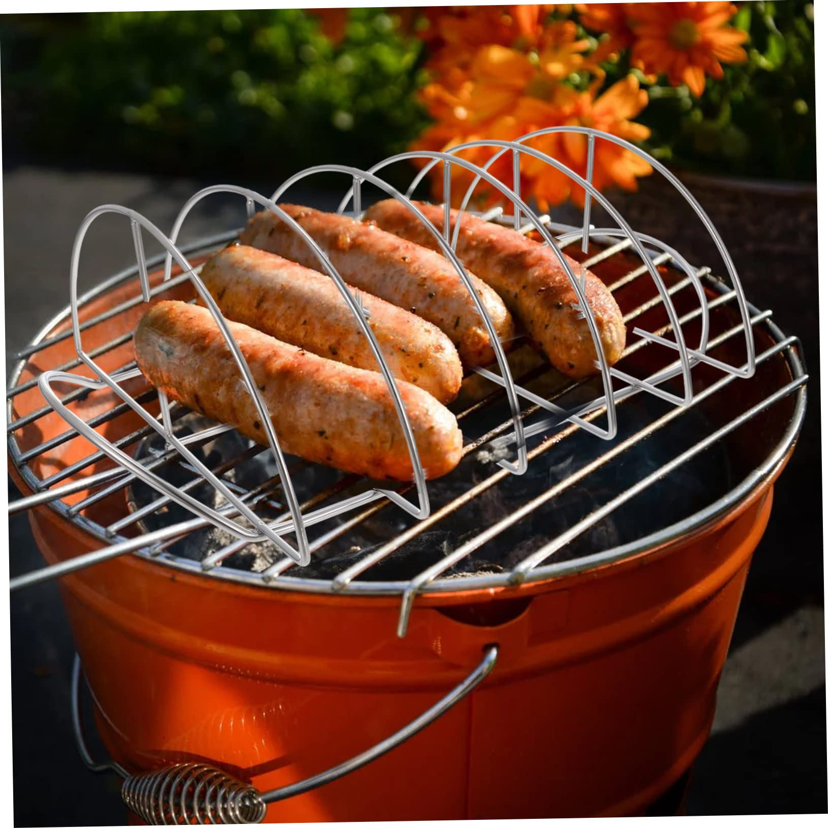 Toddmomy Supporto per Costolette in Acciaio Inossidabile, Griglia per Barbecue Resistente all’Usura, Flusso D’Aria Uniforme, per Picnic e Casa