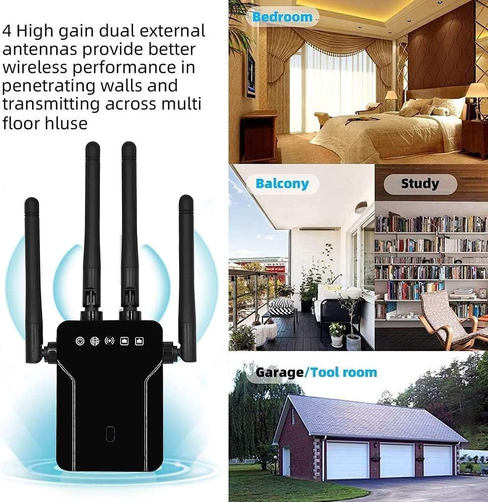 Best Quality 🔥 WiFi Range Extender, 1200Mbps WiFi Booster Repeater Dual Band 2.4G & 5G Signal, WiFi Signal Booster Amplifier 360°Full Coverage, Extend Signal for Home Alexa Devices[Simple Set]