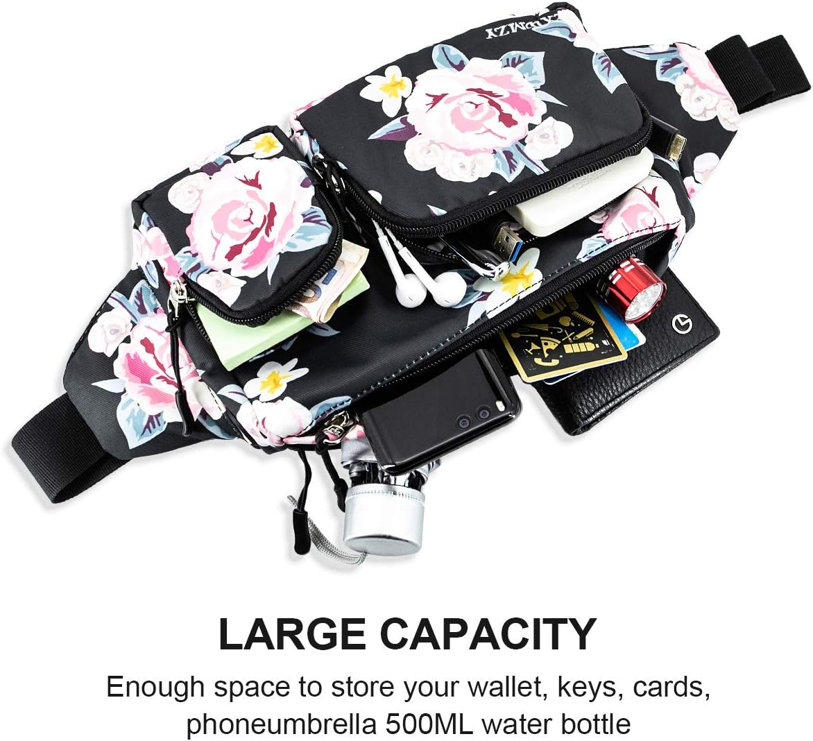 CXWMZY Fanny Packs For Women & Men, Waist Bag Hip Bum Bag Strap Extension Large Capacity Easy Carry Any Phone Passport Wallet for Outdoors Workout Traveling Casual Running Hiking Cycling Dog Walking - Image 2