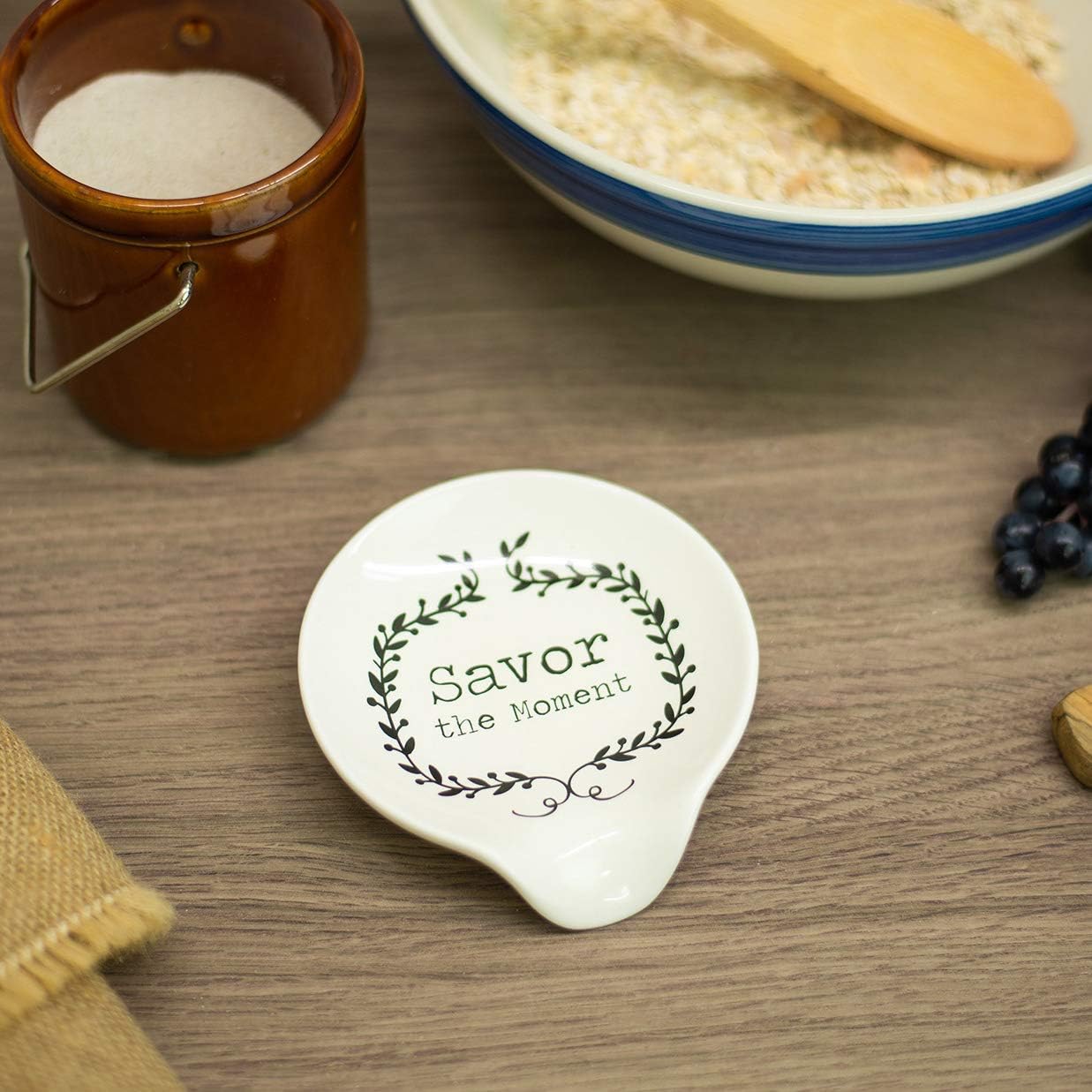 Free Shipping Over $50 Demdaco Ceramic Spoon Rest, White Exclusive Special Demdaco Ceramic Spoon Rest, White