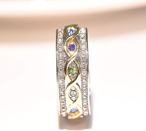 Miniatura 2 de Anillo de plata de ley 925 con zafiro rubí y oro de 18 quilates, anillo de compromiso de eternidad, anillo de compromiso de boda para mujer