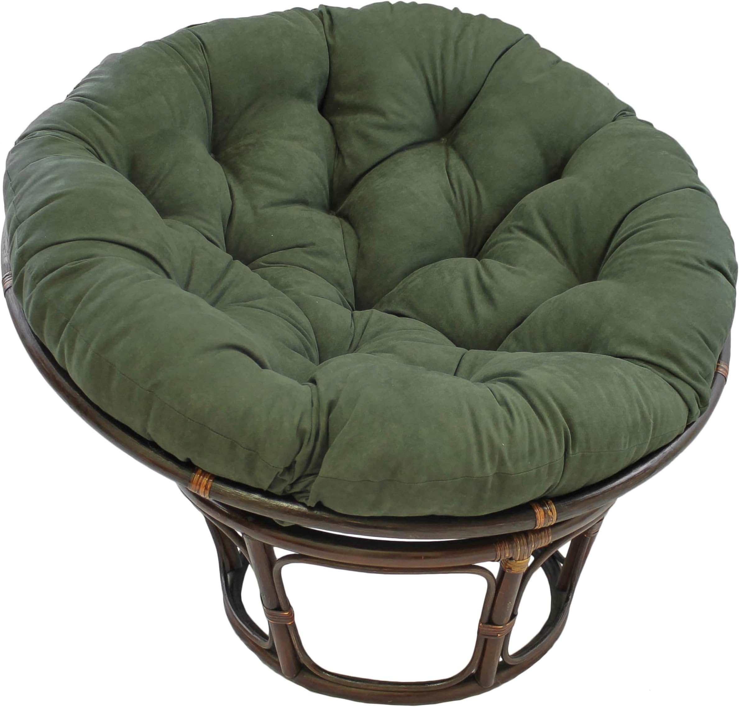 Blazing Needles Solid Microsuede Papasan Chair Cushion, 44" x 6" x 44", Hunter Green