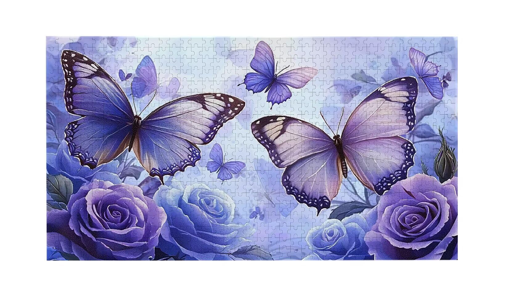 Drewniane puzzle dla dorosłych 1100 sztuk | różowy motyl | Zabawki edukacyjne | Puzzle dla dorosłych i dekoracje rodzinne | Rozmiar 87 x 42 cm | Prezent dla dorosłych | Prezenty świąteczne x-681