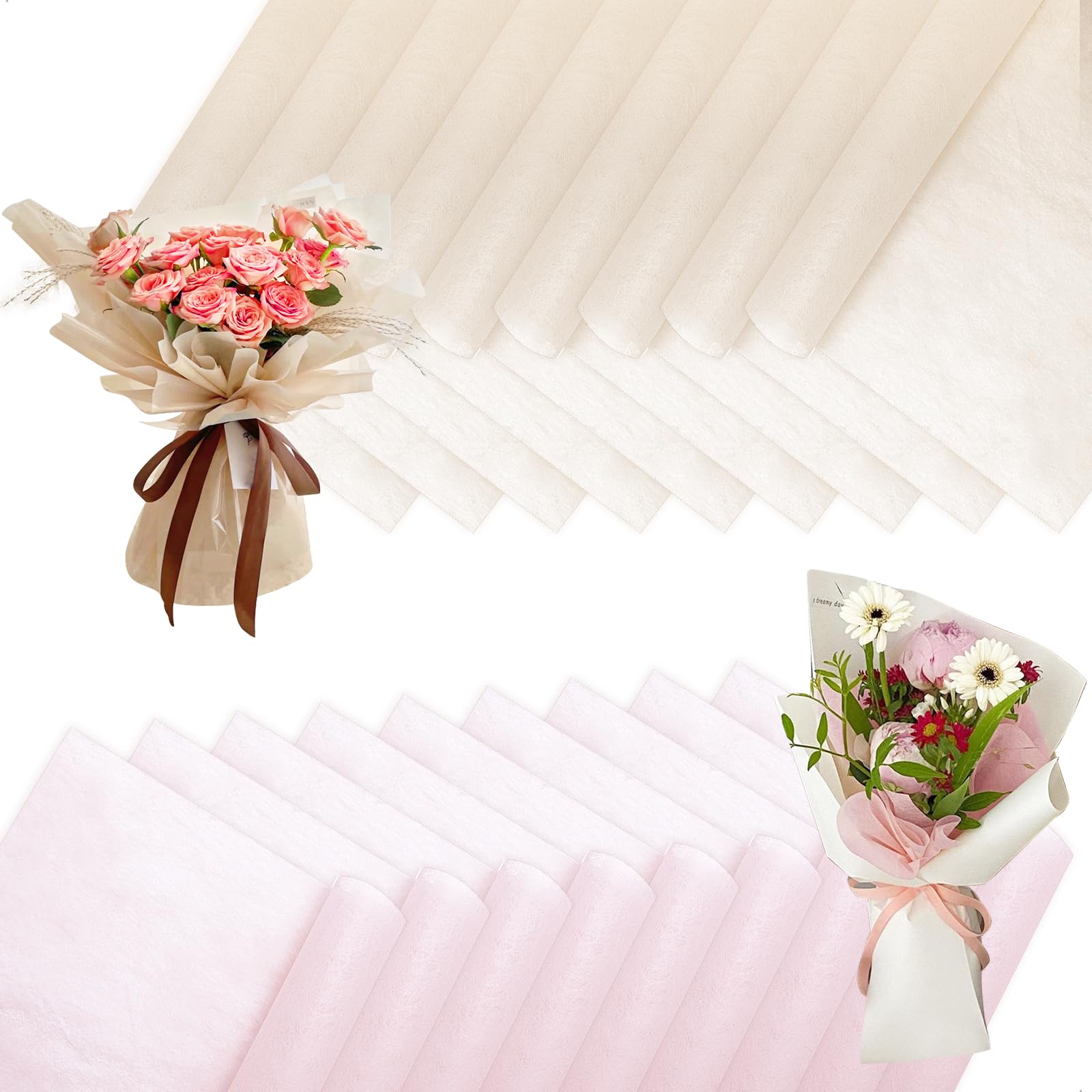 Hojas de Papel de Regalo de Ramo de Flores, Papel para Ramos de Flores 144 Hojas, Ramo Flore Preservadas Decoracion Suave e Impermeable, Ideal para Floristas y Artesanos, 30x30 cm