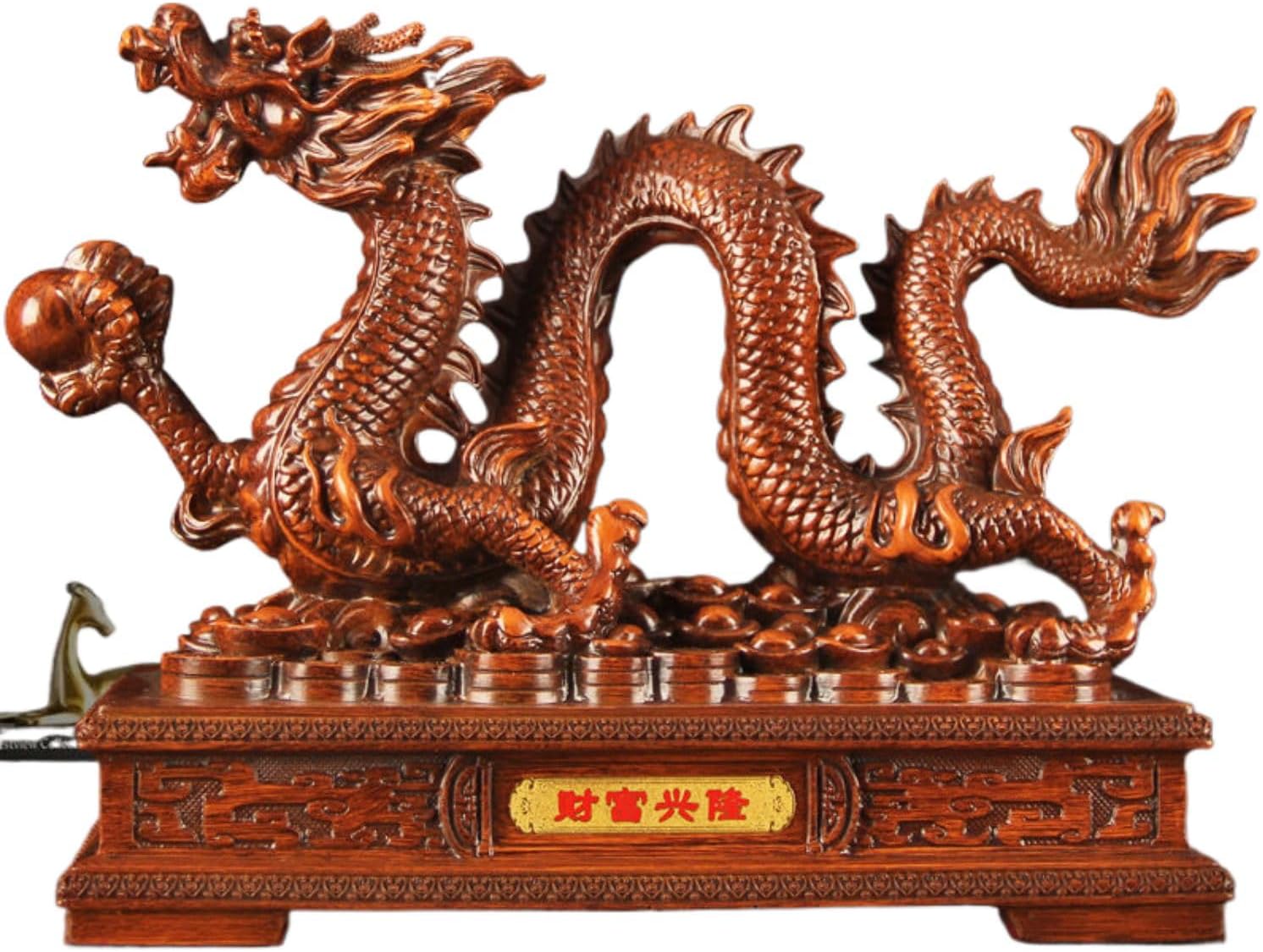生肖龙年摆件 Feng Shui Figurine Home Office Decor Chinese Gifts 客厅办公室酒柜玄关家居装饰品乔迁新居房开业礼品 9182