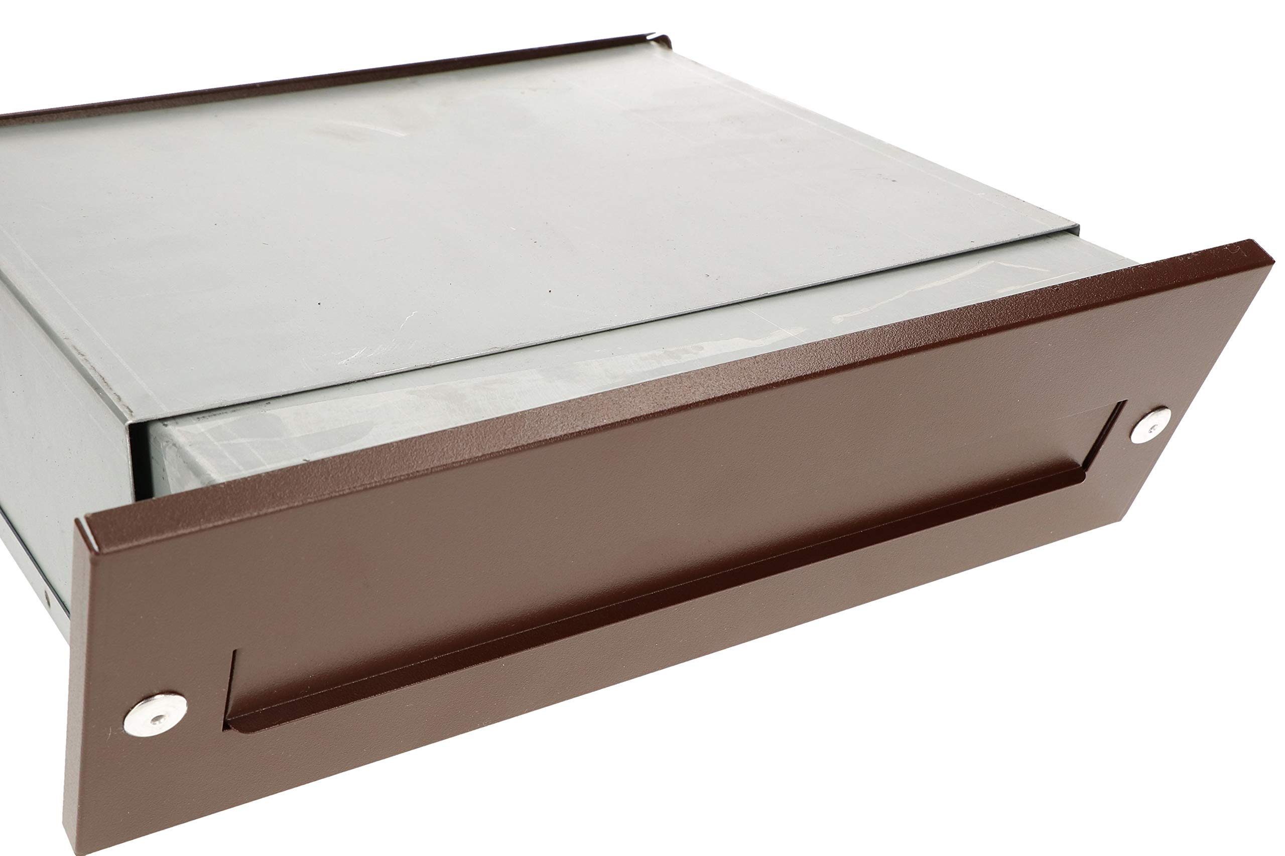 KOTARBAU® Buzón de Acero, Buzón de Pared Exterior, Buzón empotrable Regulable de 160 – 295 mm con 2 Llaves, Buzón Correos Exterior para empotrar, Buzón marrón, Bocacartas