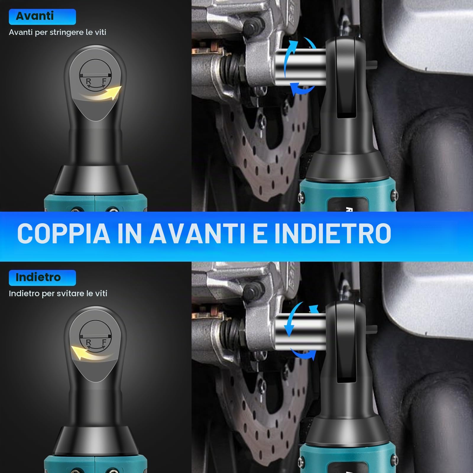 Yofuly Chiave a Cricchetto Compatibile con Batterie Makita 18V, 2 * 4000mAh Batterie Avvitatore Elettrico Set di Chiavi da 3/8" 60 N.m, 320 giri/min per Riparazioni Domestiche e Officina