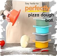 Vista 5 de PLUS-1000ml Caja de prueba de masa de pizza para pizza artesanal DIY, contenedores apilables de grado alimenticio de silicona con tapas. Apto
