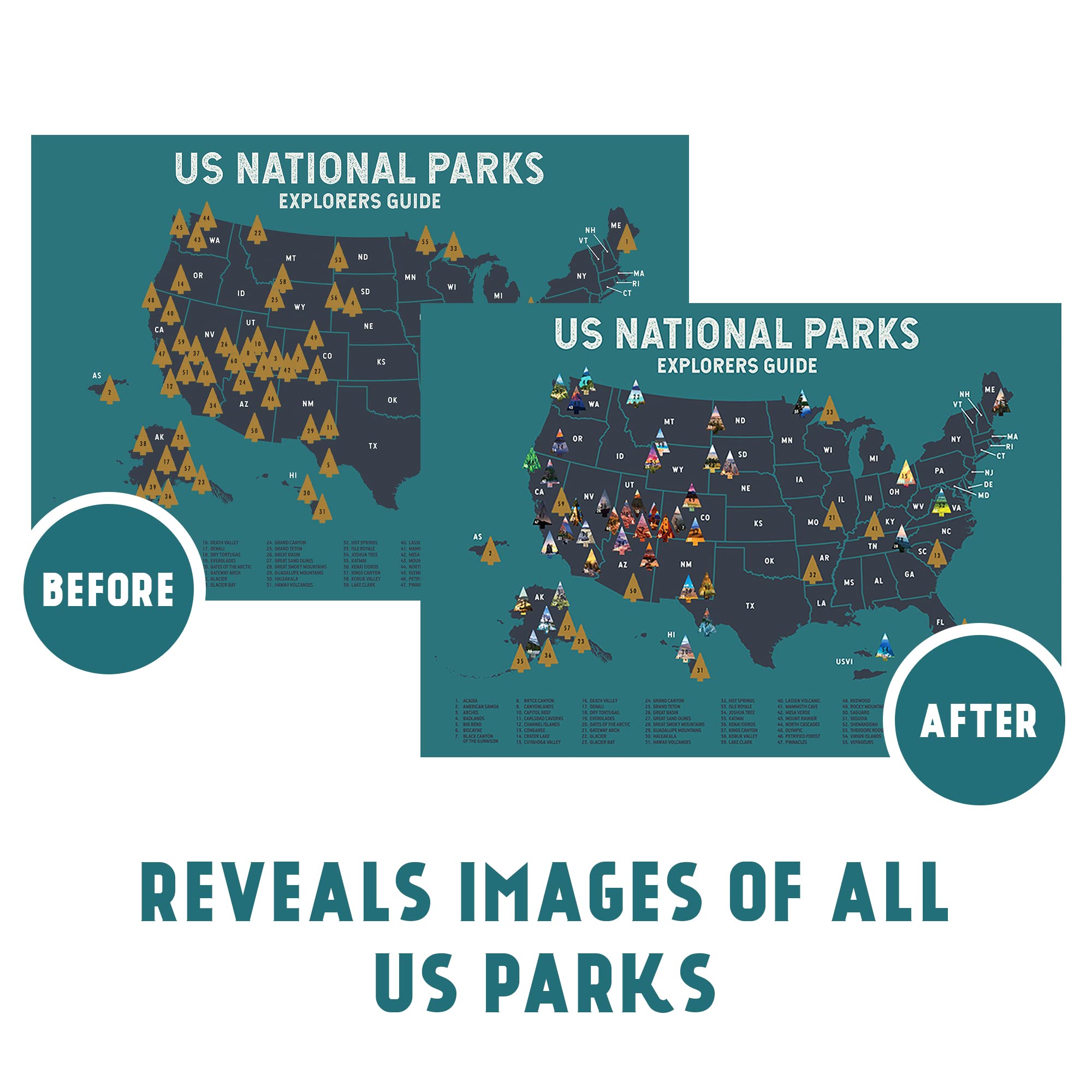 Buy Epic Adventure Maps US National Parks Scratch Off Poster, National