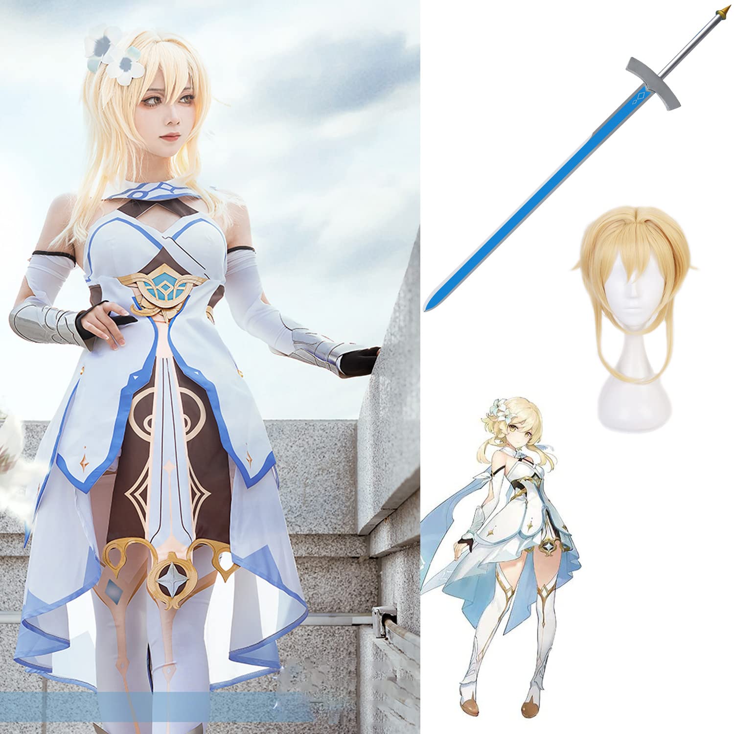 Amazon.co.jp: げんしん 原神 周辺 旅人さん 女主人公 蛍 コスプレ衣装 