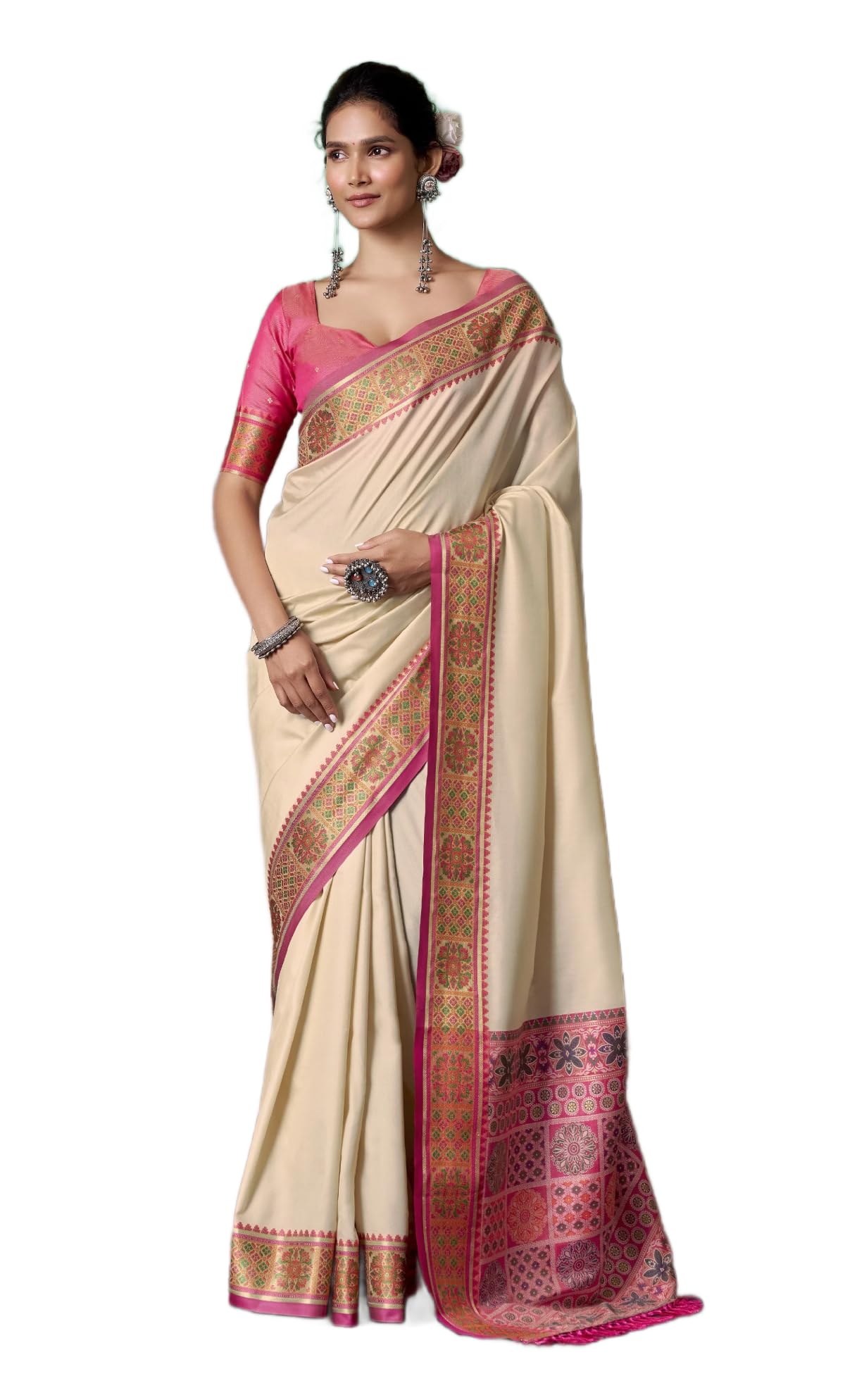 swornof Women's Soft Silk Saree With Unstitched Blouse Piece-picture-36