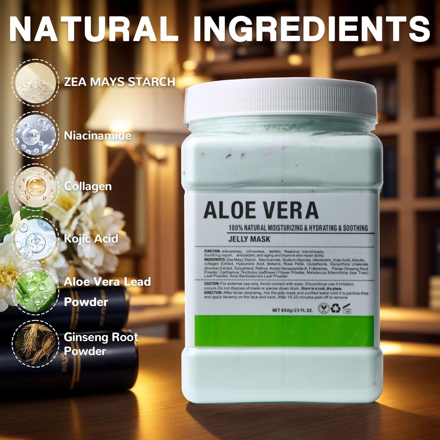 Collagen Jelly Mask – Jelly Mask for Facials & Vajacial, Mascarilla Hidroplástica Facial,Esthetician Supplies for All Skin Types (Aloe Vera)