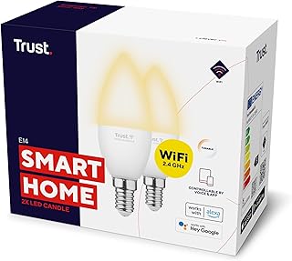 Trust WiFi E14 Smart Bulb, Dimmable Candle Bulb,Works with Alexa and Goo...