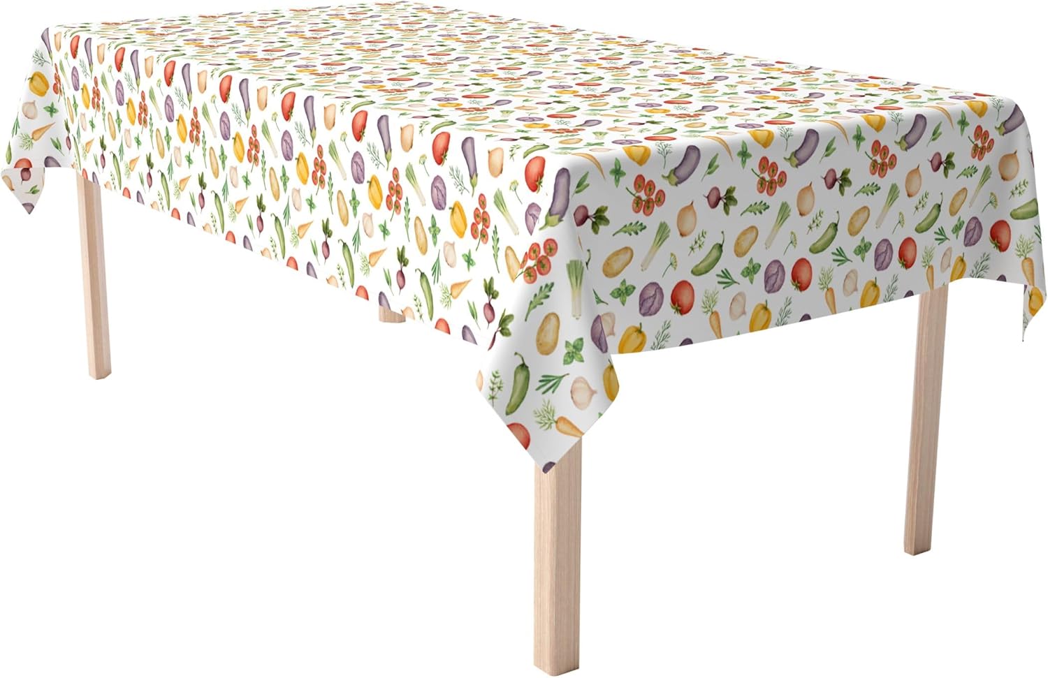 Fabric Textile Products, Inc. Rectangular Tablecloth, 100% Cotton, 52x120, Garden Vegetables