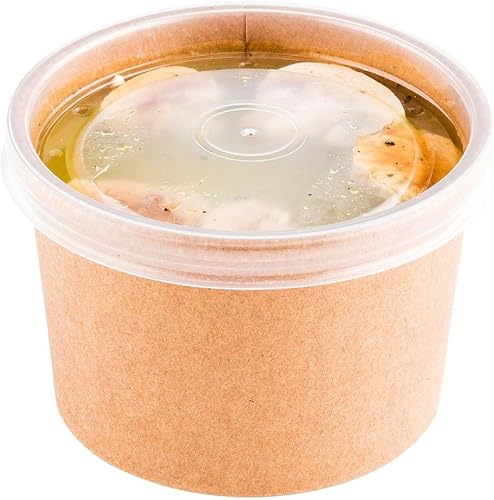 Miniatura 2 de Restaurantware Bio Tek Tapas para recipientes de sopa de 8 y 12 onzas, 200 tapas herméticas para tazas de sopa de restaurante  Los recipientes se