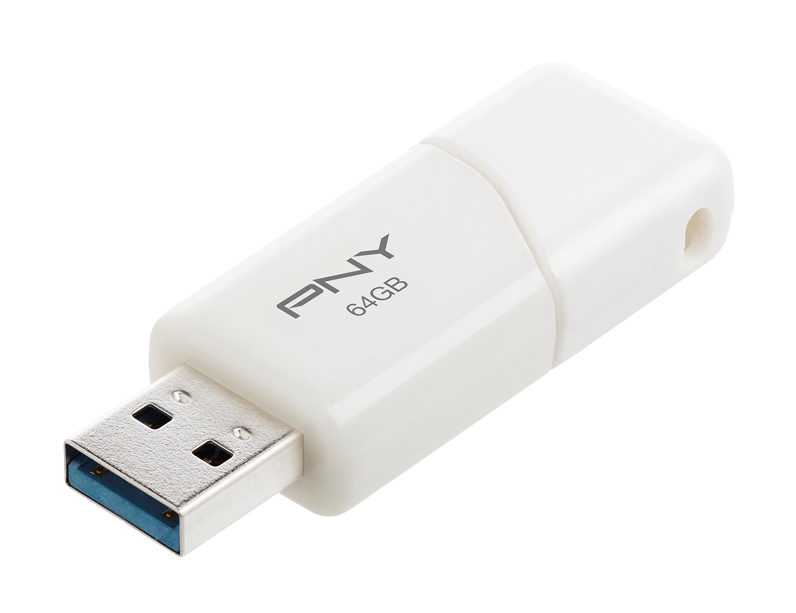 PNY Turbo - Memoria USB 3.0 de 64 GB, color blanco perla (P-FD64GTBOPW-GE)