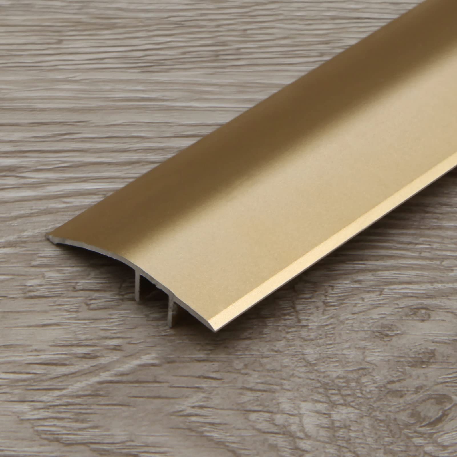 Aluminum Floor Edging Trim Strip,Transition Strip 36" Carpet Floor Transition Strip, Metal Threshold Cover for Doorway, Floor Divider Strip for Threshold(Gold)