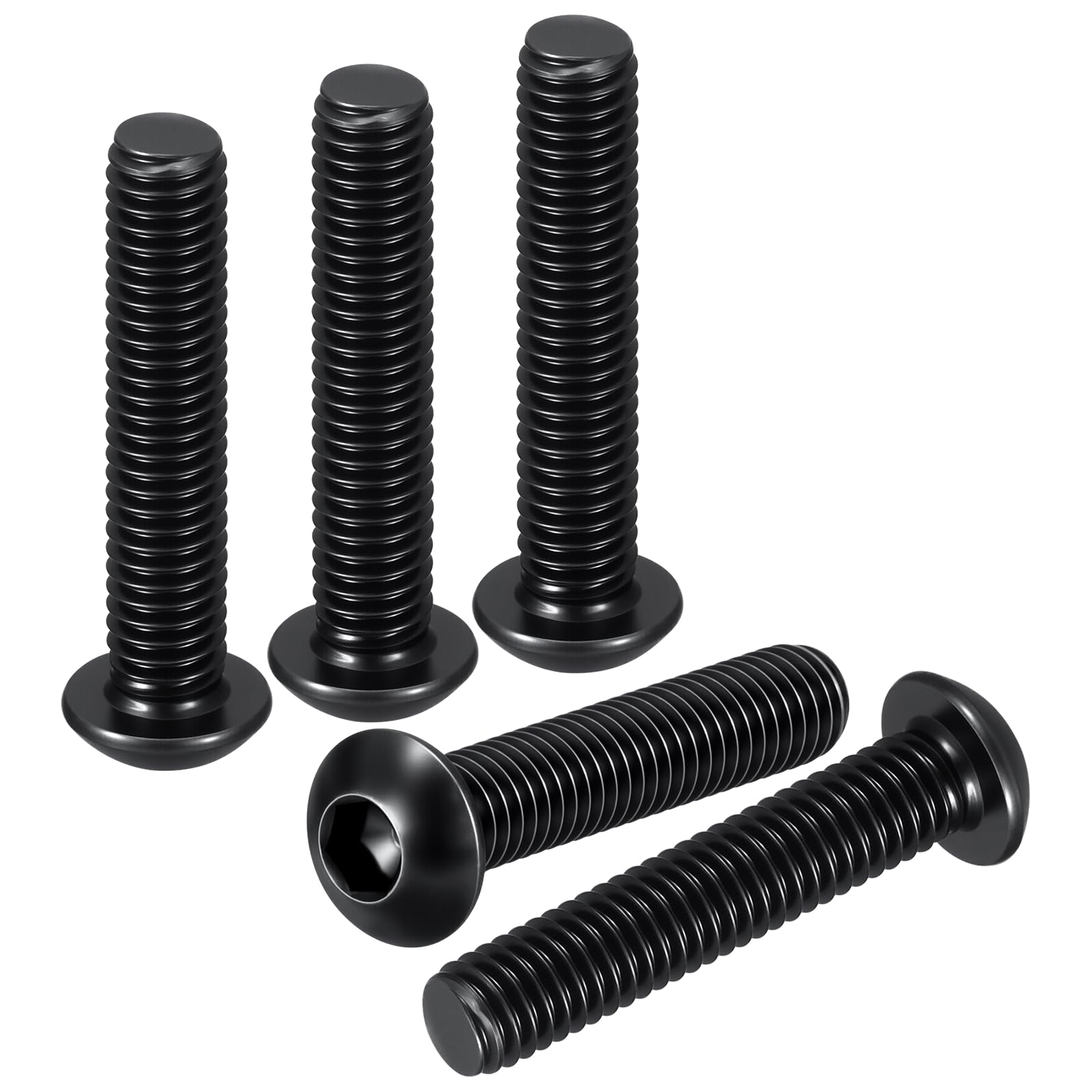 DTGN M6-1x30mm Button Head Socket Cap Screws - 30Pack - Good for Road Bicycle, Mountain Bike, Auto, Motorcycle - Carbon Steel Black Oxide - Hex Drive Fasteners — image 1