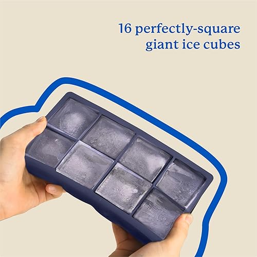 Miniatura 6 de Samuelworld Moldes grandes de silicona para cubitos de hielo, paquete de 2, cubos grandes de 2 pulgadas, sin BPA, flexibles, 8 cavidades, fácil de