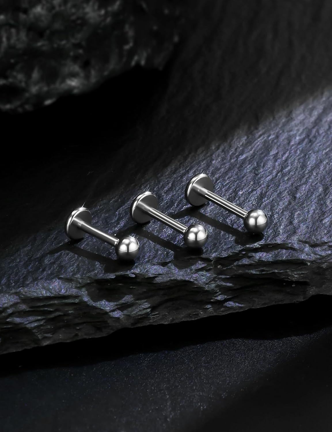 18G 16G Internal Thread Flat Back Earrings Nose Studs 316L Surgical Steel Tragus Forward Helix Conch Cartilage Lobe Earrings Stud Medusa Labret Lip Ring Piercing Jewelry Hoops For Women Men - Image 4