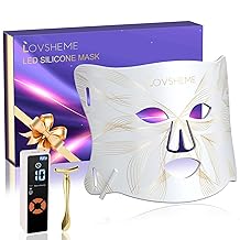 Lovsheme Red Light Therapy for Face, LED Face Mask Light Therapy, Red Light Therapy Mask for Acne, Wrinkles and Skin Rejuvenation, 320 LEDS, 3 Modes, 10-Min Auto Off, Eye Protection Included
