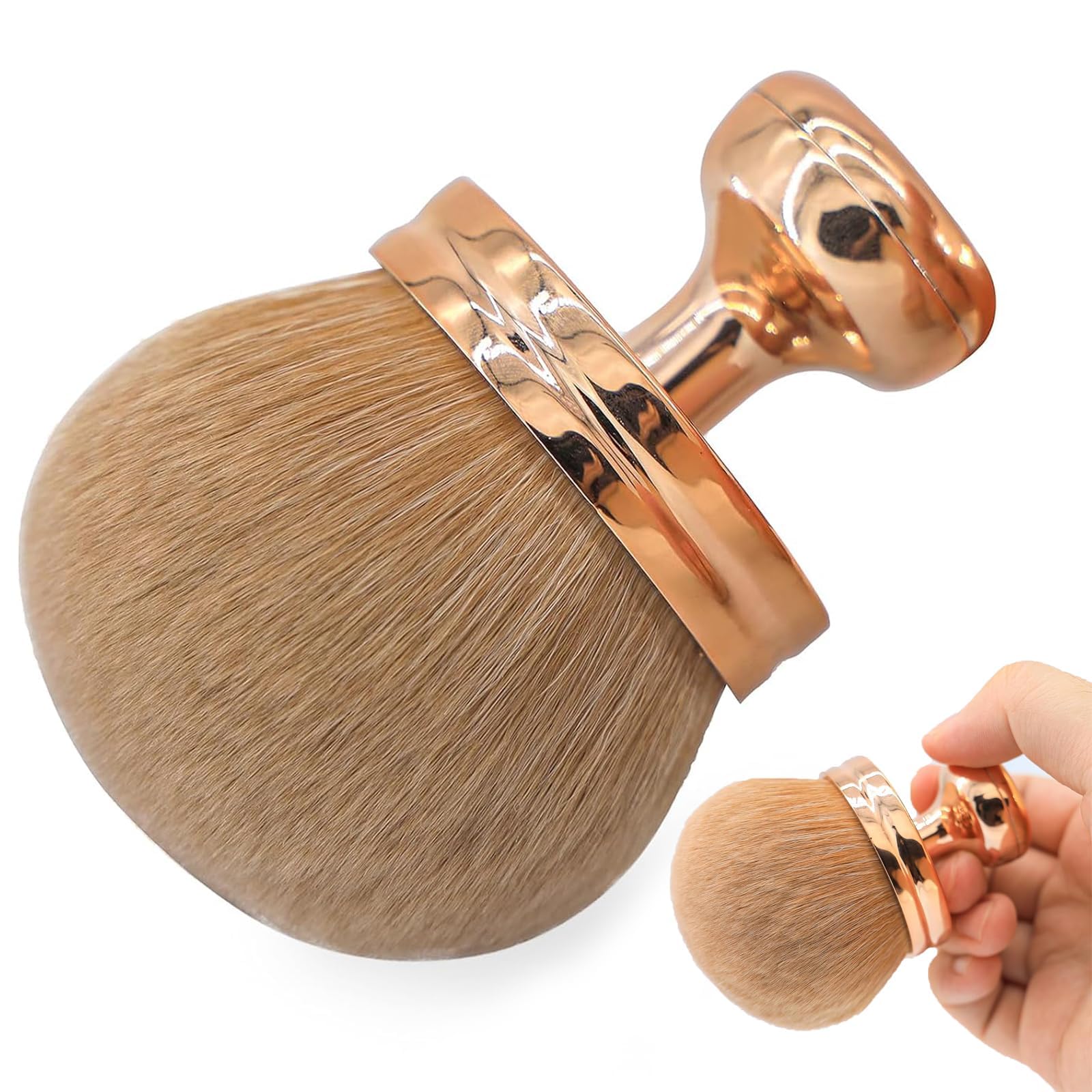 Makeup Brush, Large Powder Brush for Face Makeup, Tanning Brush for Body Ideal for Cosmetic Application, Self-Tan Blending, Professional Makeup Styling and Travel Beauty Grooming-image-48
