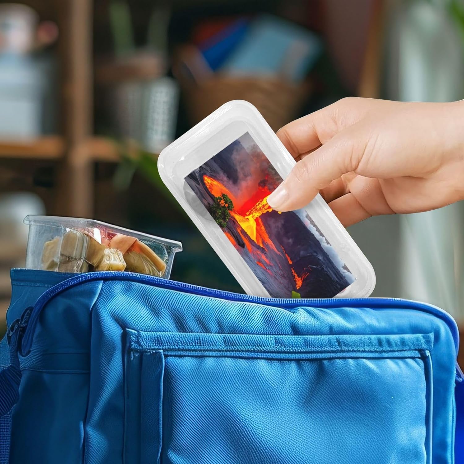 Kilauea Volcanos print Forks and Spoons Knifes Set,Safe Flatware Setasy Grip Handles, 304 Stainless Utensils