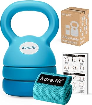 Blue Adjustable Kettlebell (12 lbs) and Blue Adjustable Dumbbell (5 lbs) Bundle