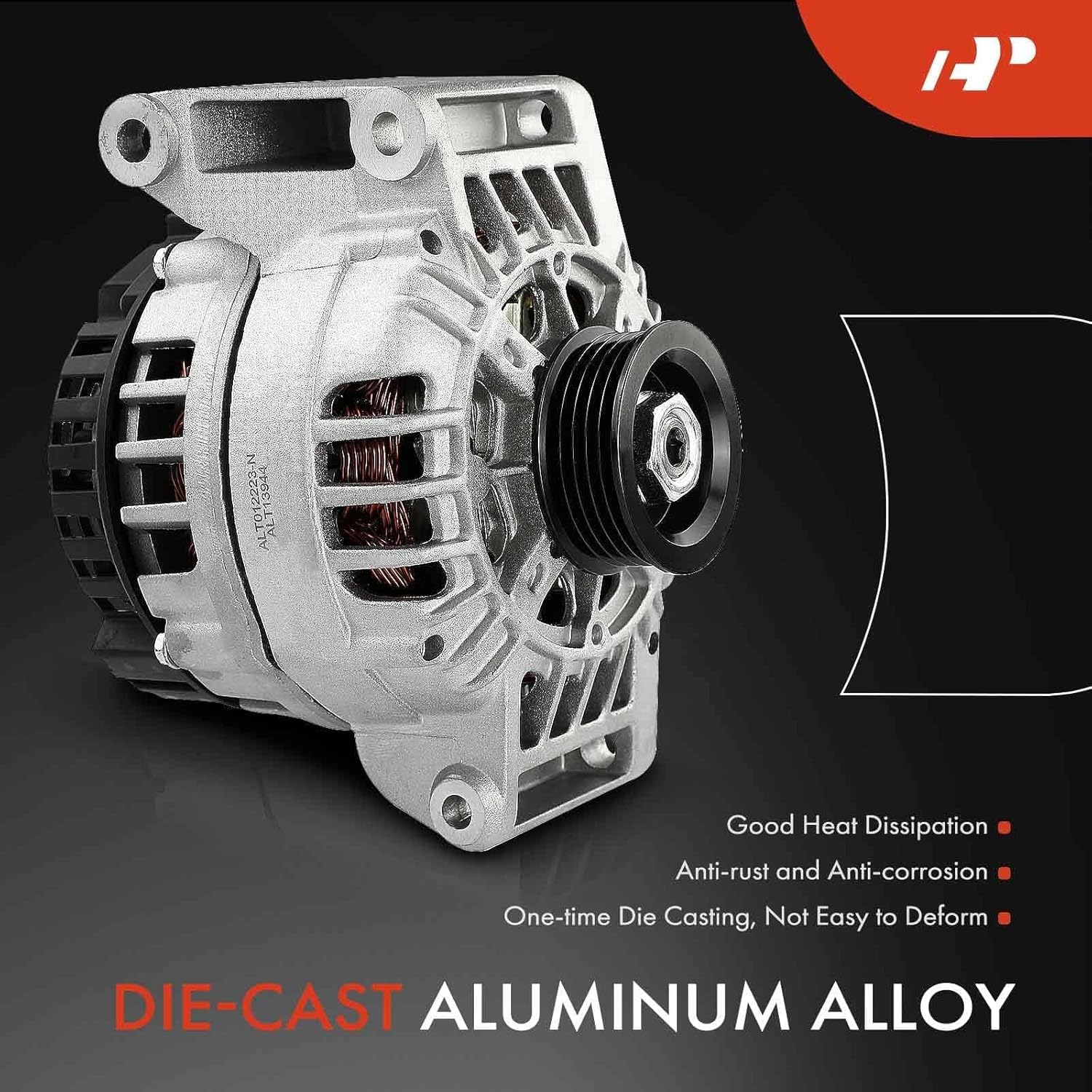 A-Premium Alternator Compatible with Chevrolet Malibu 2004-2005 2.2L, Cavalier 02-05, Classic 04-05 & Oldsmobile Alero 02-04 & Pontiac Grand Am, Sunfire & Saturn Ion, Vue, 105A 12V CW 5-Groove Pulley