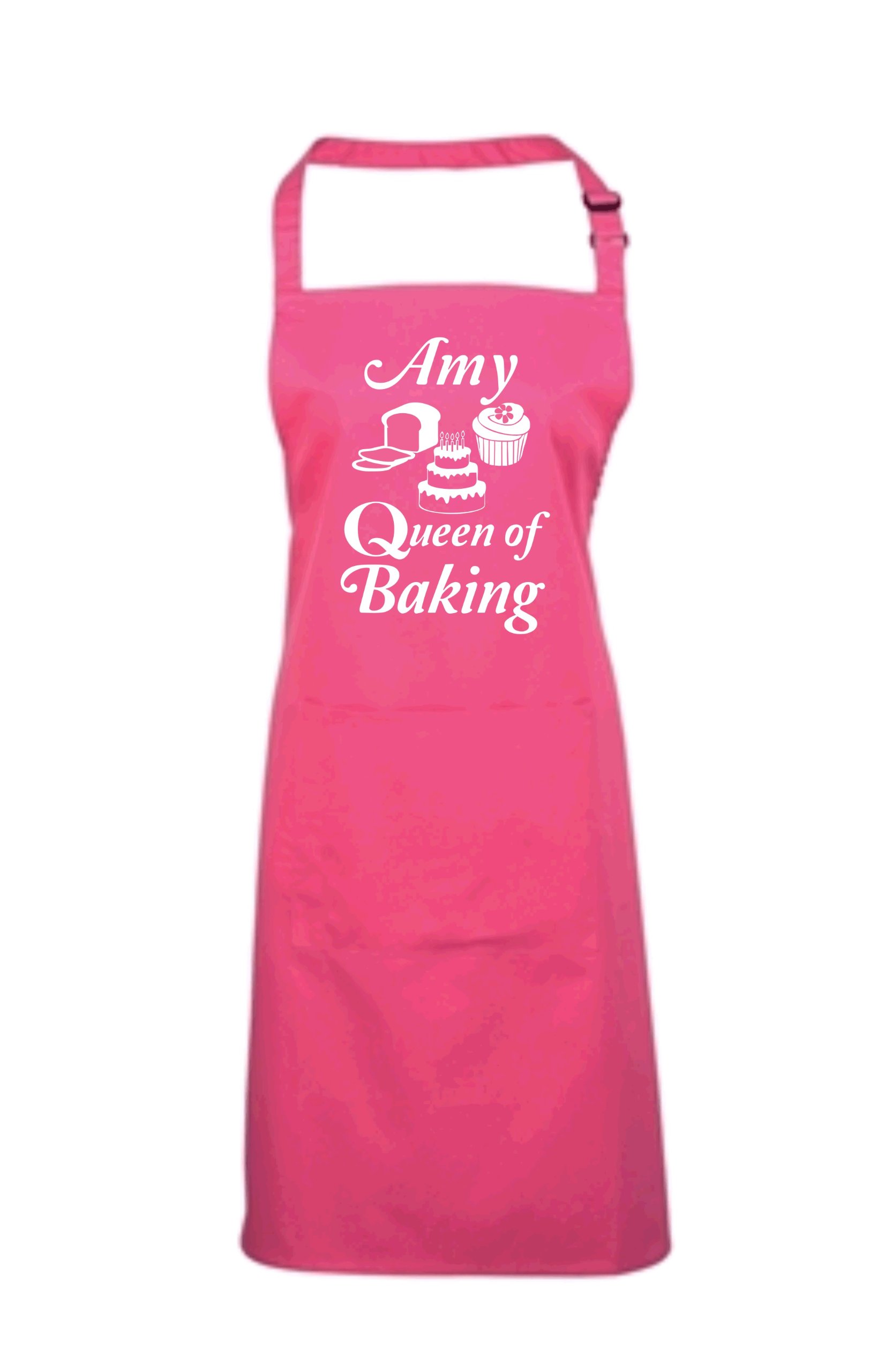 Edward Sinclair Fuchsia Personalised | Queen Of Baking With Name | | Apron