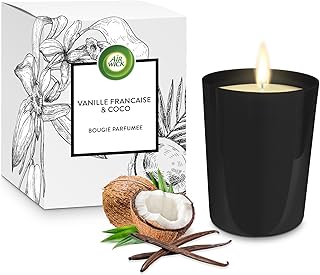 Air Wick Bougie Parfumée Vanille et Coco – Bougie Décorative jusqu’à 40h de Combustion