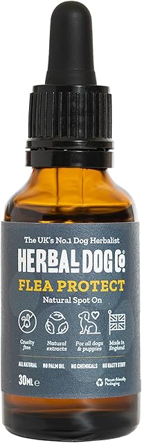 Herbal Dog Co Flea Drops - Natural Spot On Flea Treatment for Dogs & Puppies 30ml - Flea Protect - Handmade in UK, Non-Toxic Flea & Tick Protection