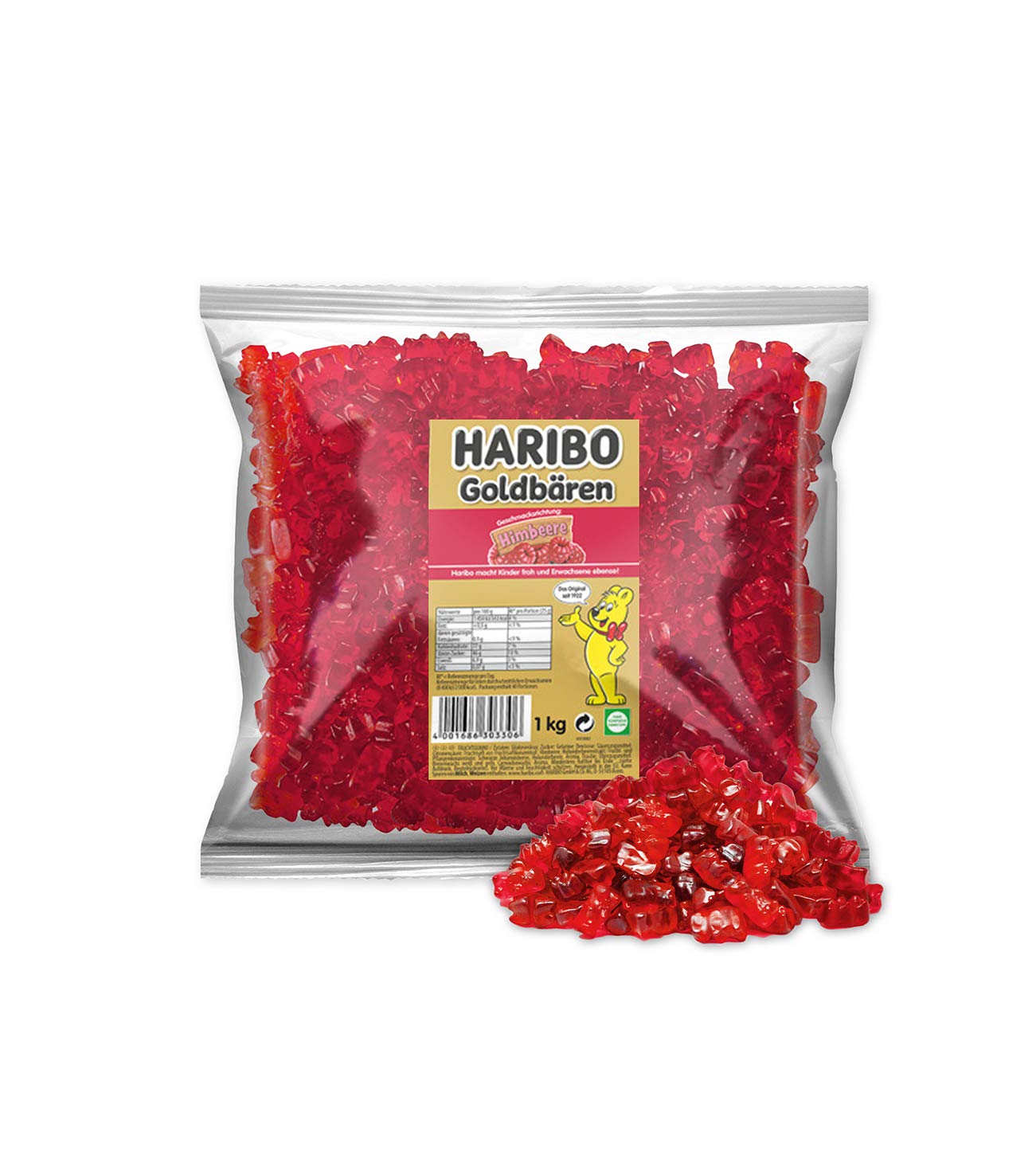 Haribo Goldbären Himbeer, sortenreine Gummibären, 1 KG