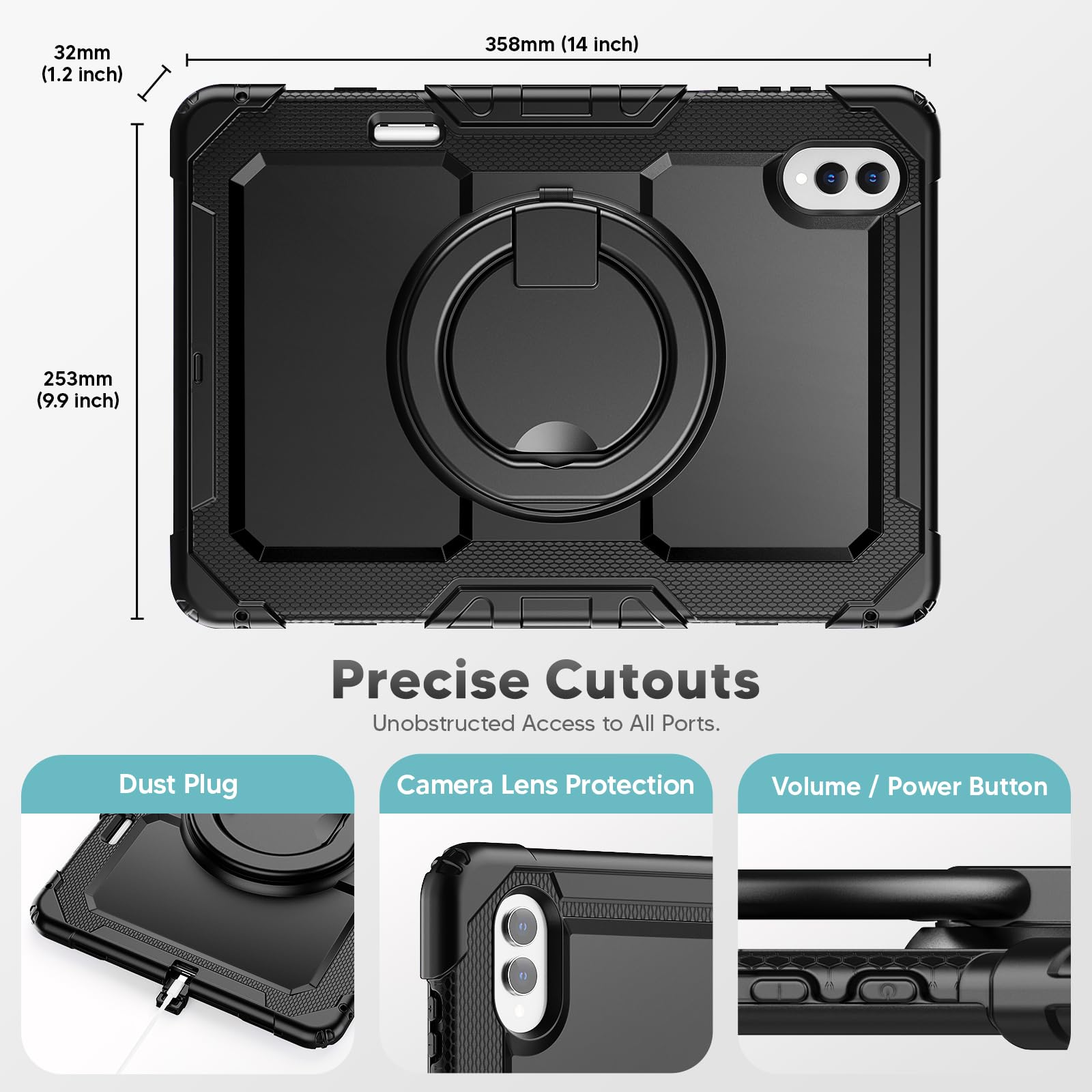 Funda con correa de hombro para Samsung Galaxy Tab S11 Ultra 5G de 14.6 pulgadas 2025, funda protectora a prueba de golpes con soporte, asa, ranura para bolígrafo, correa de hombro ajustable, para