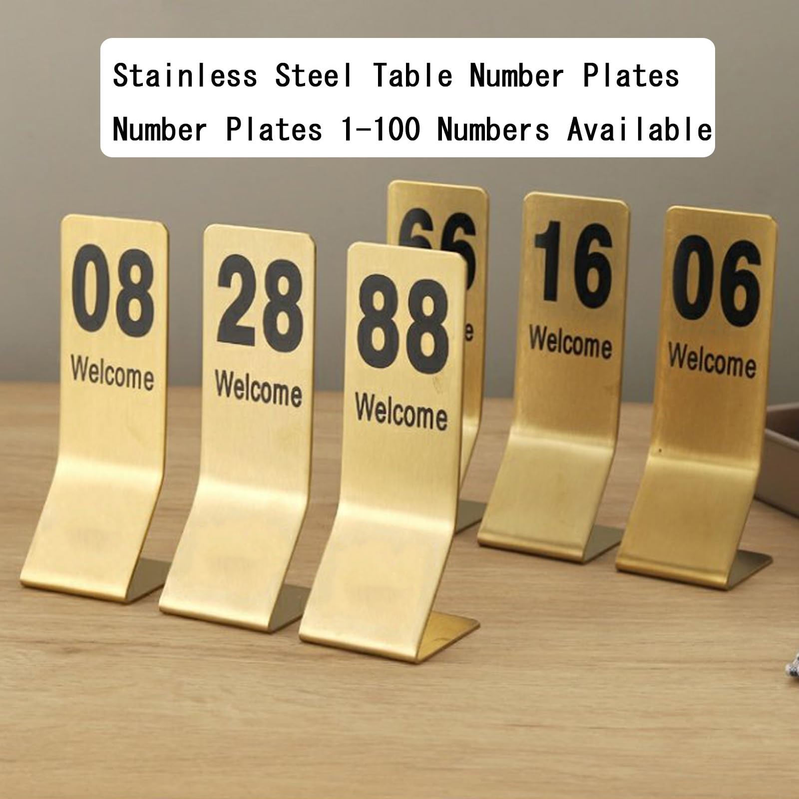 Table Numbers Edelstahl Tischnummern Hochzeit Sitzplan Tischkarten 1-10 11-20 Sitzplan Hochzeit, Tischnummernhalter für Tischnummern für Hochzeiten, Restaurants, Cafés(81~90)
