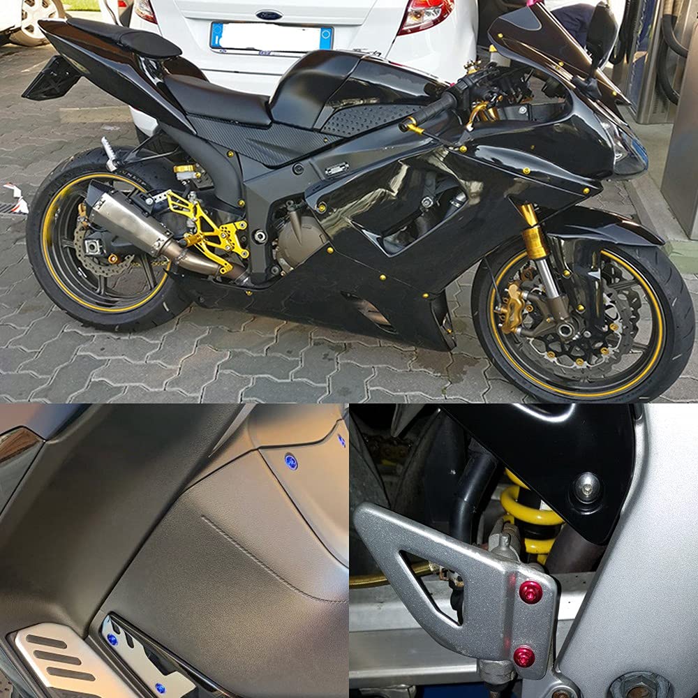 158 Universal Motocicleta Revestimiento Tornillos Tuercas Kit Cuerpo Tornillos Tornillo para YZF R1 R6 R3 2004-2008 (Negro)
