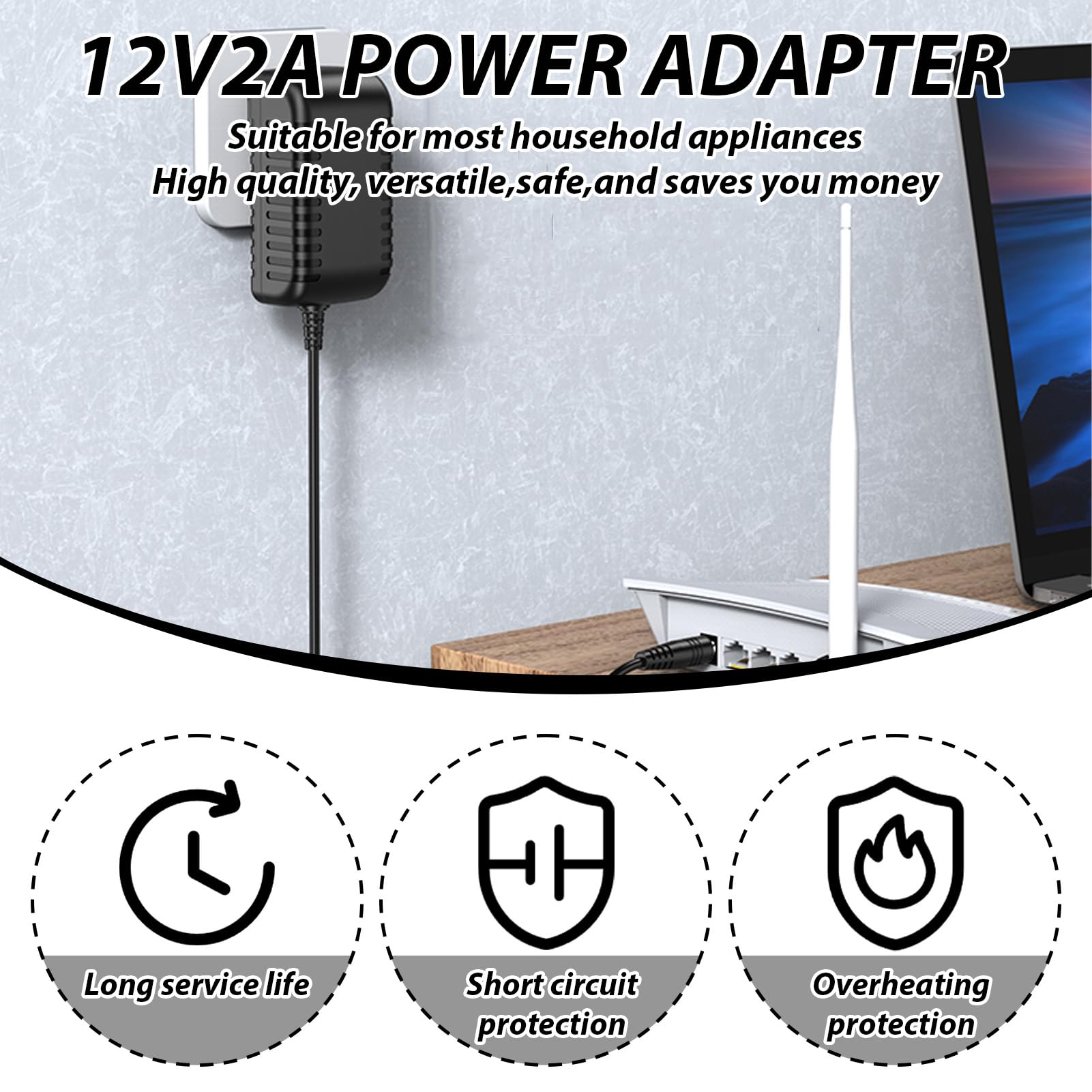 Alimentatore Universale 12V 2A 24W – Con 9 Connettori DC Intercambiabili, Per LED, Router, Telecamere, Monitor E Altoparlanti - 3