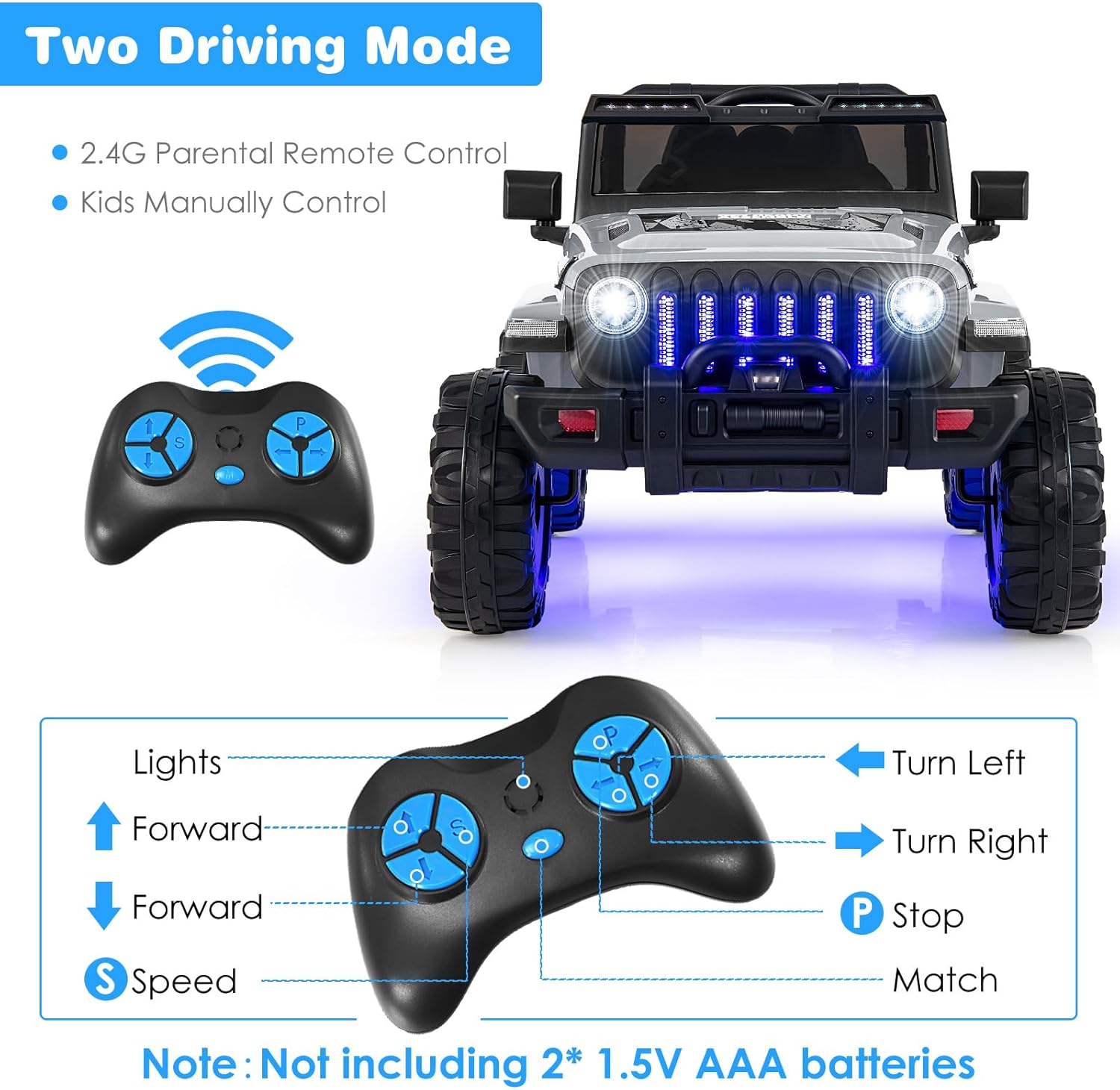 Parental remote control for the ride-on truck