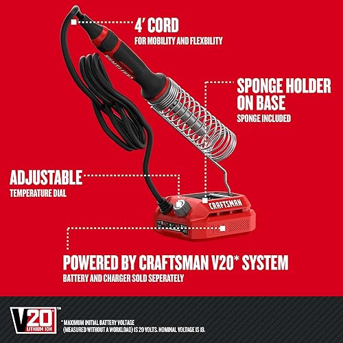 Miniatura 2 de CRAFTSMAN Soldador inalámbrico V20, solo herramienta (CMCE040B)