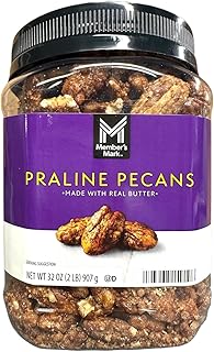 (Pack of 1) Member's M Praline Pecans, Sweet Buttery Coated Pecans 32oz