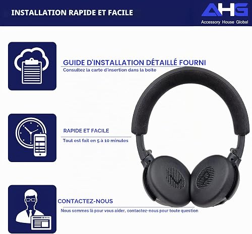 AHG Coussinets Compatibles avec Casque Bose on-Ear sans Fil Triple Black, SoundLink, SoundTrue. Cuir Protéiné de Qualité Supérieure | Installation Facile - 7