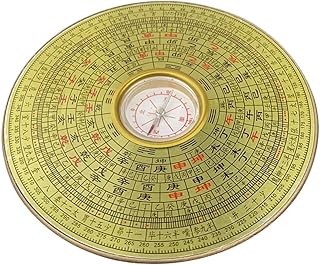 Abaodam 2 Peças Bússola Feng Shui Bandeja Budista De Mesa Bagua Espelho Suprimentos Budistas Direção Da Sorte Dinheiro Riqueza Ornamento Chinês Fengshui Mesa Topper Liga Placa Budista